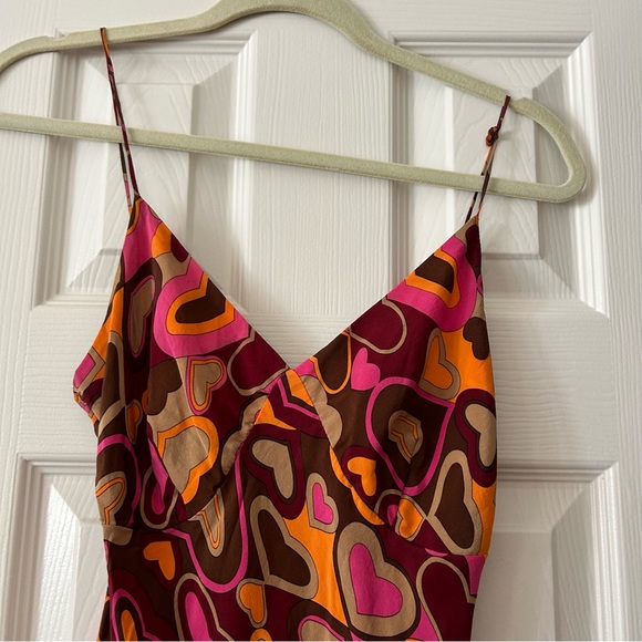 Vintage 90s Heart Print Slip Dress - Picture 3 of 5